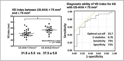 図6　AS弁口面積が75mm2未満と75mm2以上のVD index